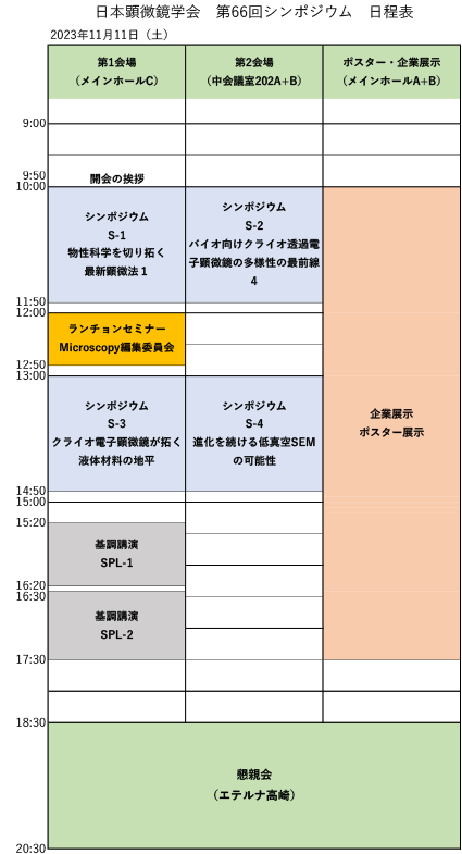 日程表（暫定版）2023年11月12日